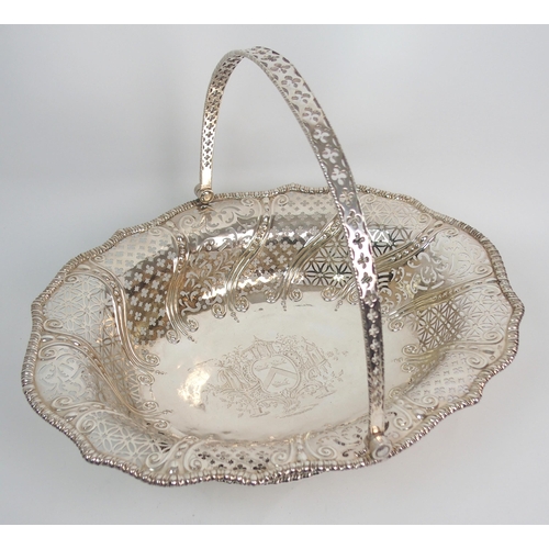 277 - An early George III silver swing handled basket