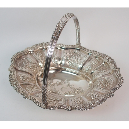 278 - A George IV silver swing handled basket