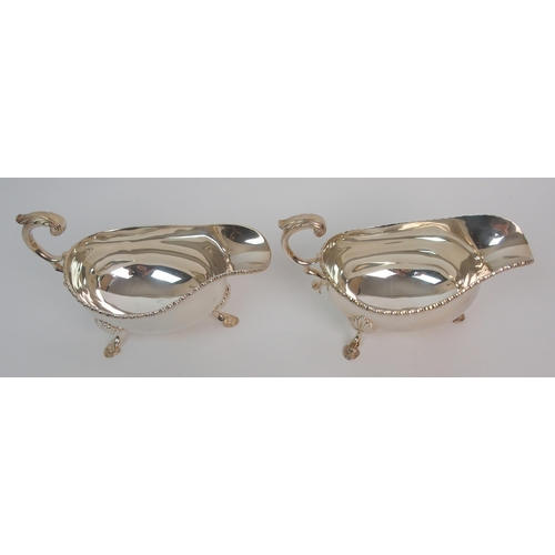 288 - A pair of silver sauceboats