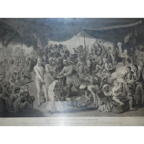 387 - After Johann Zoffany  Colonel Mordaunt's Cock Match engraving by Richard Earlom