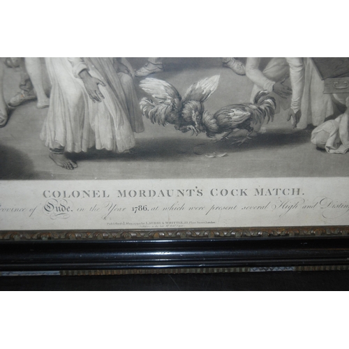 387 - After Johann Zoffany  Colonel Mordaunt's Cock Match engraving by Richard Earlom