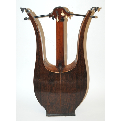 388 - An early Lyre guitar with mother of pearl inlay