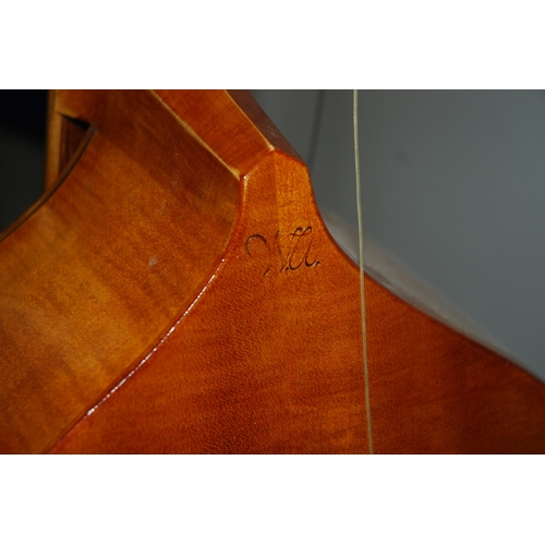 389 - A 20th Century viola da gamba  by and labelled Wolfgang Uebel  Celle  Germany 1975