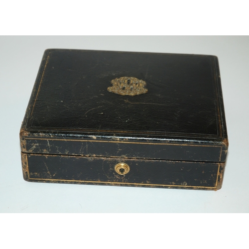 405 - A Victorian leather bound travelling stationery box by Asprey