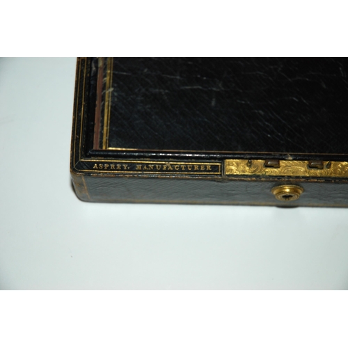 405 - A Victorian leather bound travelling stationery box by Asprey