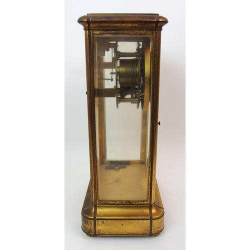 550 - A 19th Century four glass gilded mantle clock