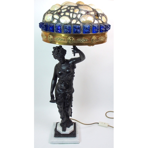 553 - A spelter figural lamp