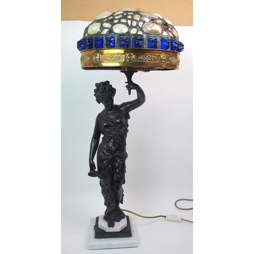 553 - A spelter figural lamp