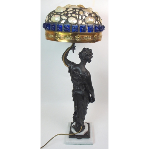 553 - A spelter figural lamp