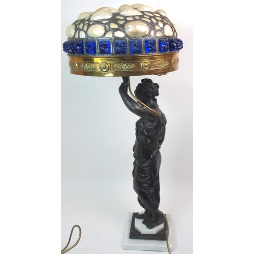 553 - A spelter figural lamp