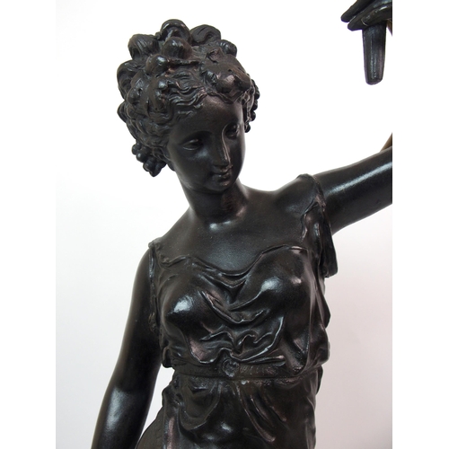 553 - A spelter figural lamp