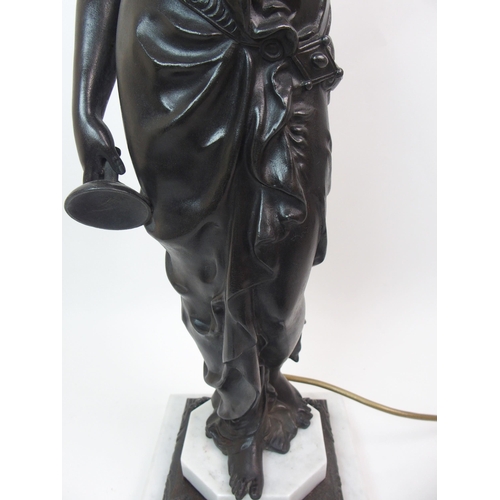 553 - A spelter figural lamp