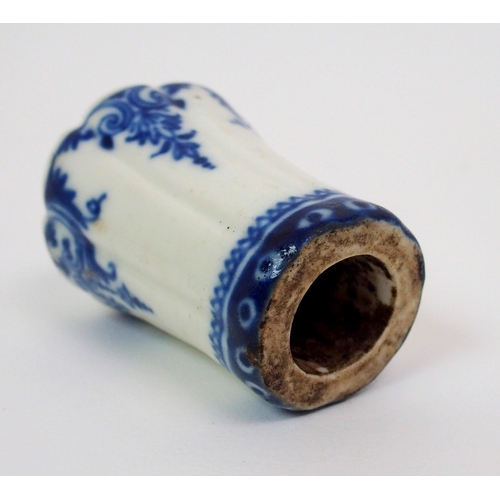 565 - An 18th Century St Cloud blue and white cane handle