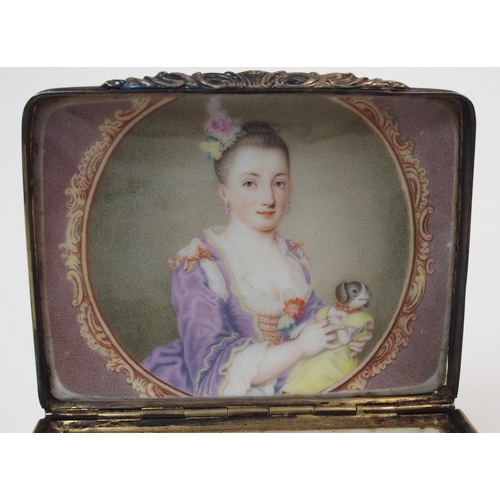 569 - A Meissen rectangular osier relief porcelain box and cover