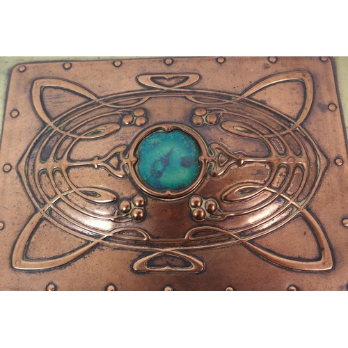 581 - An Art Nouveau copper and brass casket