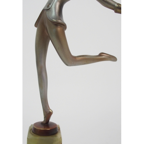 653 - JOSEF LORENZL (1892-1950) An ivory and cold painted bronze figure