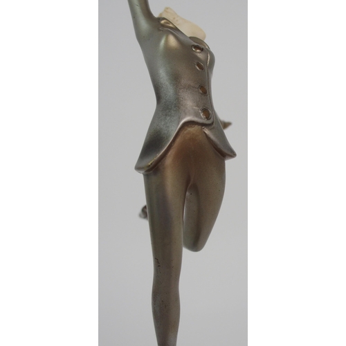 653 - JOSEF LORENZL (1892-1950) An ivory and cold painted bronze figure