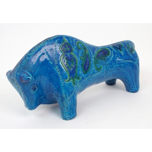 656 - A 1950's Bitossi pottery model of a bull