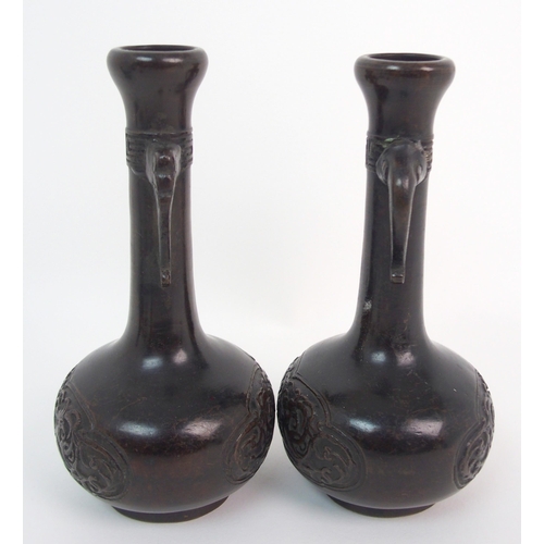 66 - A pair of Chinese bronze vases