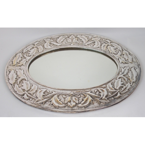 661 - A Glasgow School Arts and Crafts silver-plated mirror