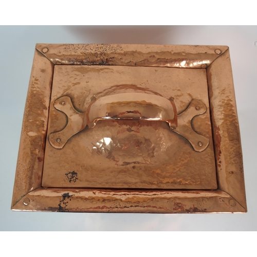 662 - An Arts and Crafts copper coal box