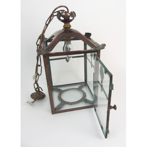 665 - An Arts and Crafts copper hall lantern