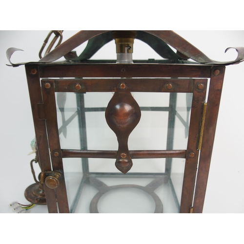 665 - An Arts and Crafts copper hall lantern