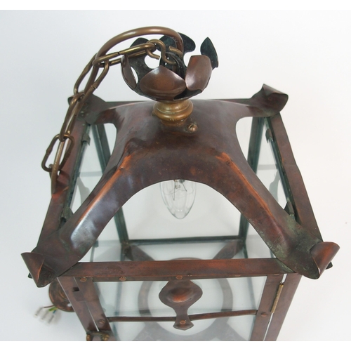 665 - An Arts and Crafts copper hall lantern