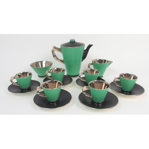 667 - A 1930s Art Deco Carlton Ware Bathing Belle pattern coffee service