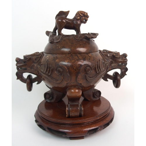 67 - A Chinese hardstone censer