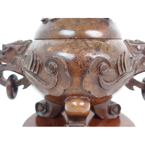 67 - A Chinese hardstone censer