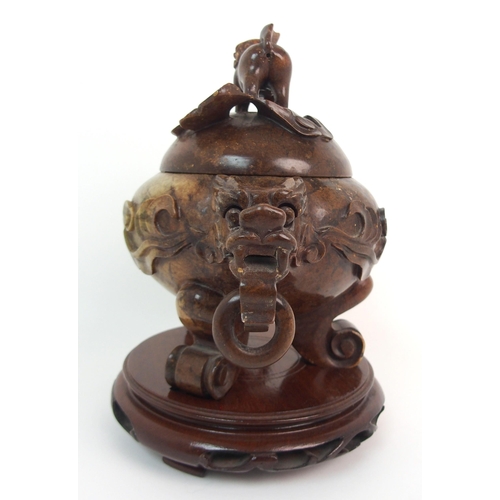 67 - A Chinese hardstone censer