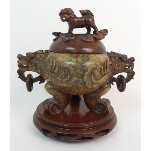 67 - A Chinese hardstone censer