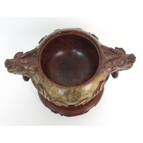 67 - A Chinese hardstone censer