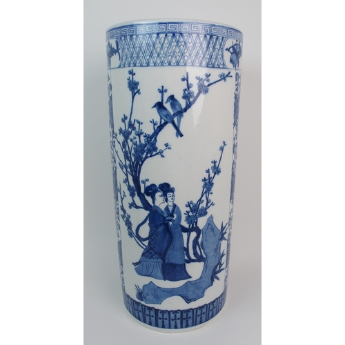 69 - A Chinese blue and white stick stand