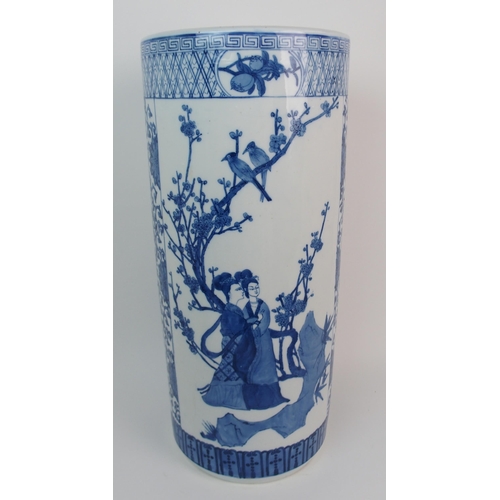 69 - A Chinese blue and white stick stand