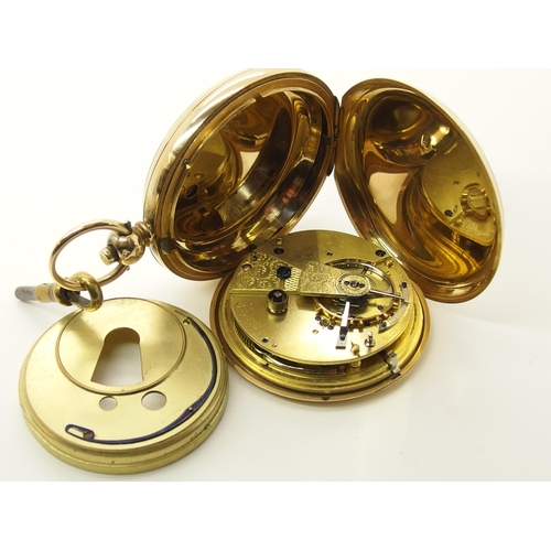 709 - An 18ct gold full hunter pocket watch