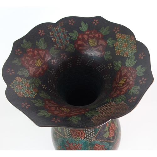 1 - A CHINESE CLOISONNE BALUSTER VASE