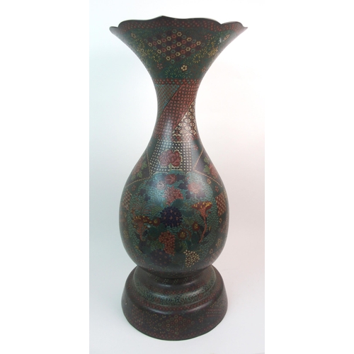 1 - A CHINESE CLOISONNE BALUSTER VASE