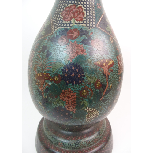 1 - A CHINESE CLOISONNE BALUSTER VASE