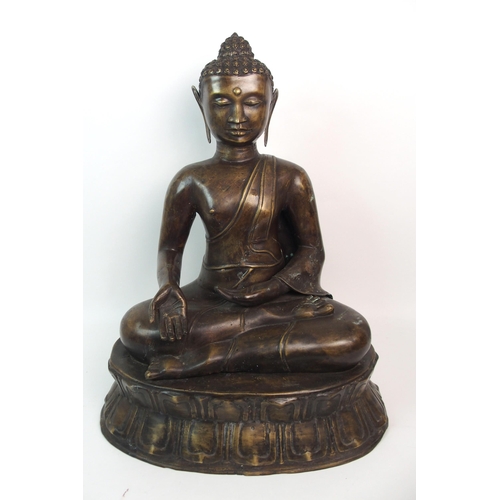 51 - A BRONZED MODEL OF BUDDHA