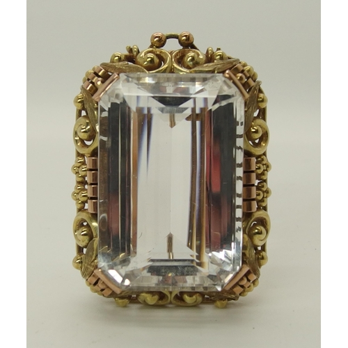 669 - A ROCK CRYSTAL BROOCH IN THE JUGENSTIL STYLE