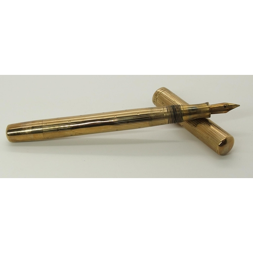 670 - A 9CT GOLD WATERMAN'S IDEAL FOUNTAIN PEN