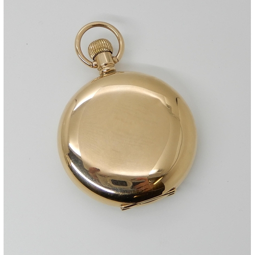 672 - A 9CT GOLD ELGIN POCKET WATCH