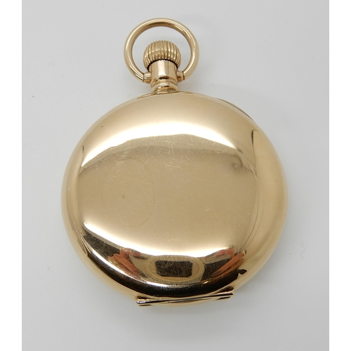 672 - A 9CT GOLD ELGIN POCKET WATCH