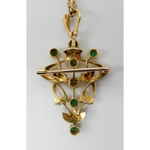 676 - A 15CT GOLD EDWARDIAN PENDANT