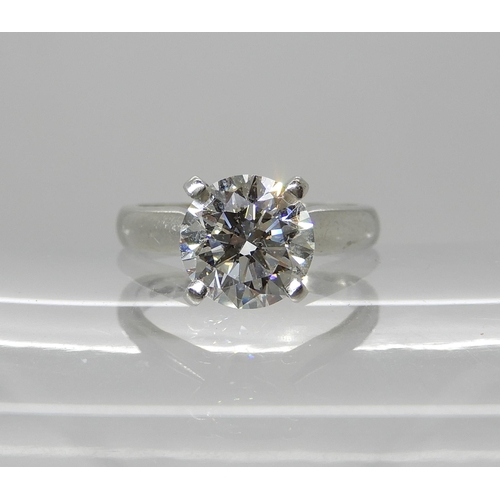 688 - A PLATINUM SOLITAIRE DIAMOND RING