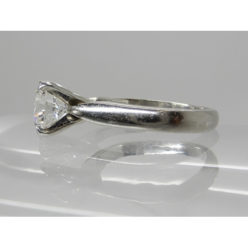 688 - A PLATINUM SOLITAIRE DIAMOND RING