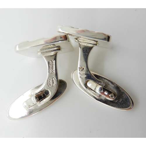 698 - SILVER GEORG JENSEN CUFFLINKS AND TIE STUD