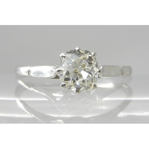 707 - A SOLITAIRE OLD CUT DIAMOND RING